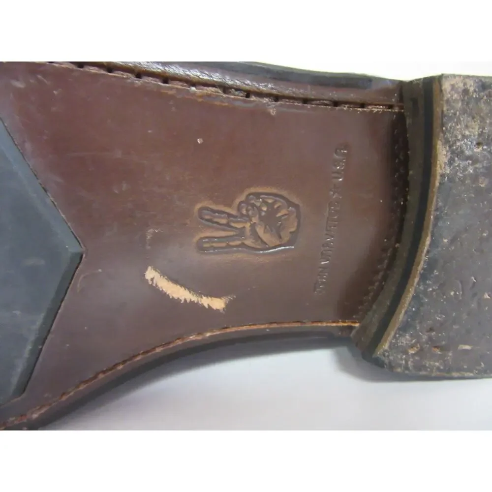 JOHN VARVATOS Brown Leather Lace Up 12M Preowned Excellent Soles Dress Shoes